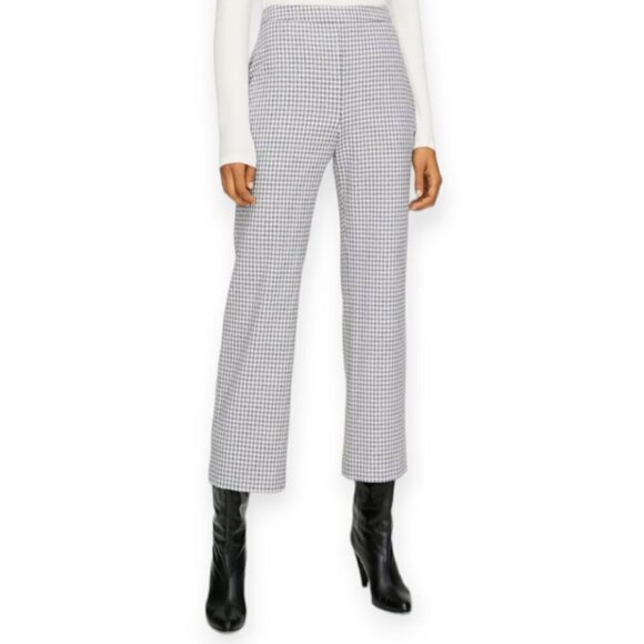 Aritzia Wilfred Kick Flare Gingham Pant Navy Size 4 - Picture 5 of 11